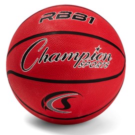Champion Sports RBB1RD Sport Pro Rubber Basketball, 29.5" - 30" Diameter
