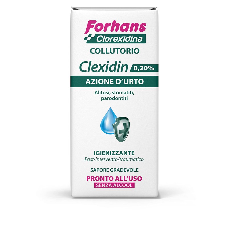 Forhans Liquido Antisettico Clorhexidina Clexidin 0.20% Collutorio dal gusto gradevole,