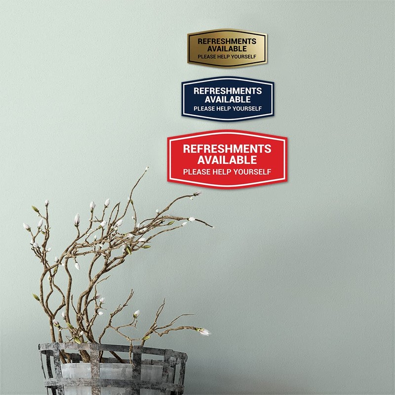 Fancy Refreshments Available Please Help Yourself Sign (Brushed Gold) -