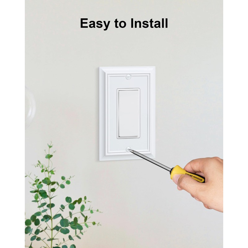 4-Pack Decorator Wall Plate Cover, Pure White Decorative Switch Plates
