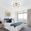 ASHUAQI Gold Ceiling Light, 4 Lights Sputnik Ceiling Light, Modern