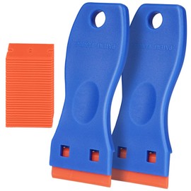 flintronic Flintronic Schaber, Mini Kunststoff Schaber mit 30 Kunststoff Klingen, Plastikspachtel, Plastik schaber fr Klebereste Entferner, klebstoffentferner, Gadom Kochfeld Kratzer, Kleberentferner, Blau