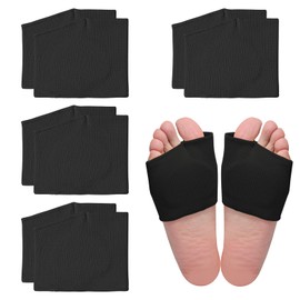 4Pairs Foot Pads for Balls of Feet, Black Metatarsal Pads Women and Men, Ball of Foot Cushions for Women Men, Fabric Sleeves with Gel Insert for Sesamoiditis Metatarsalgia Relief (Large)