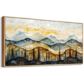 ERQINHUA Large Canvas Wall Art For Living Room Wall Decor For Bedroom Office Tea House Home Decor Prints Pictures Abstract Mountain Landscape Painting Wood Frame Artwork Wall Aesthetics 20"X40"