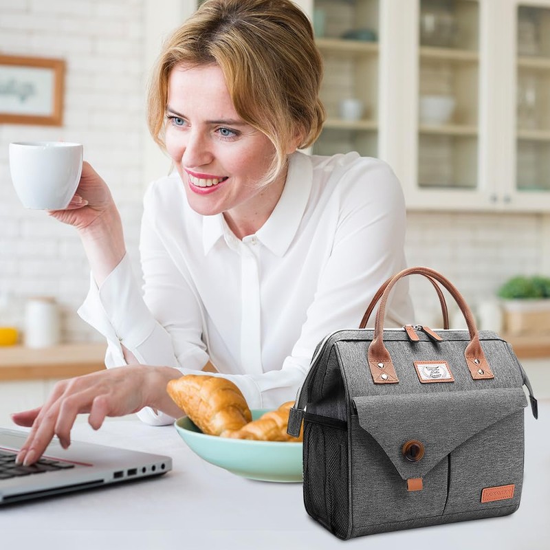 Lekespring Insulated Lunch Bag for Women, Leakproof Reusable Lunch Tote