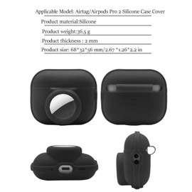 Glow Blue for AirPods Pro 2 Case with Airtag Holder,Glow in Dark,2 in 1 Protective Skin Carrying Case Cover for GPS Tracker,Anti-Lost,Glow in Night