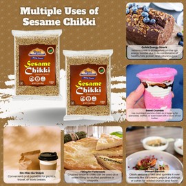 Rani Sesame Chikki (Brittle Candy) 3.5oz (100g) x Pack of 2 ~ All Natural | Vegan | No colors | Gluten Friendly | Kosher | Indian Origin