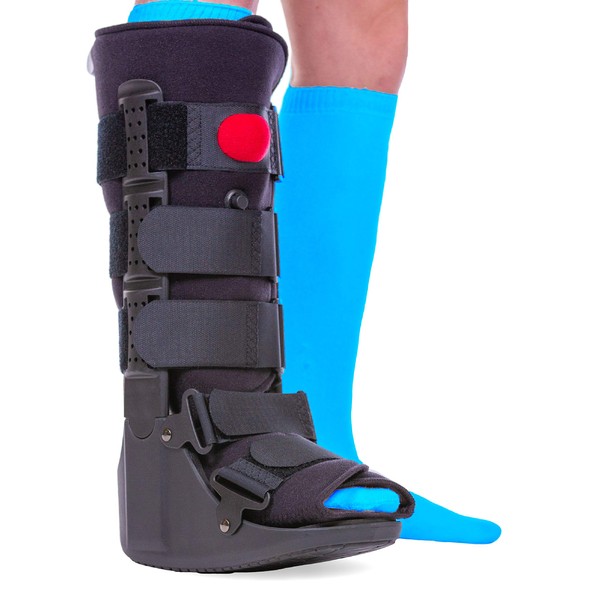 BraceAbility Tall Pneumatic Walking Boot | Orthopedic CAM Air Walker & Inflatable Surgical Leg Cast for Broken Foot, Sprained Ankle, Fractures or Achilles Surgery Recovery (Medium)