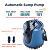 MSELTOS 1/30HP 400 GPH Automatic Small Sump Pump 5 ft