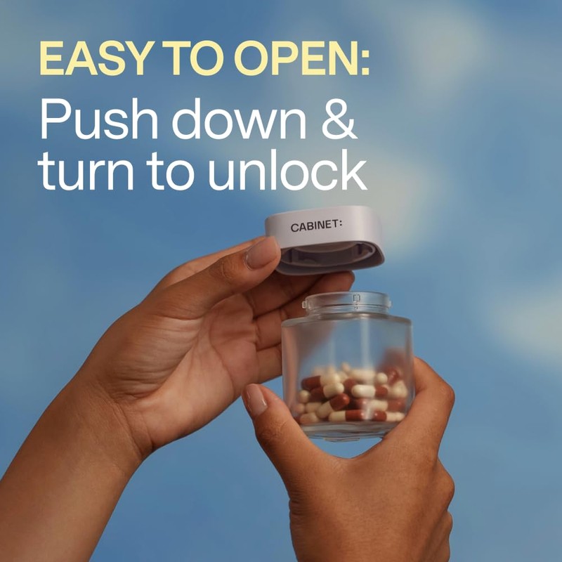 Cabinet: 2 Empty Large Bottles (White RX Caps)