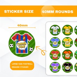 HNTR Football Thank You Stickers | 24 Sticker Pack | Large 4cm Rounds