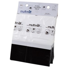 Mutt Mitt® New Listing, Same 100 White & Black 2-Ply Dog Waste Bags on 1 Dog Waste Bag Station Header - 300% Thicker than mini roll dog waste bags - no more warm & yuck feeling