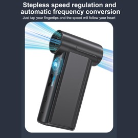 Homuserr 2 in 1 Cordless Turbo Fan and Vacuum Cleaner 100W Power Maximum Speed 130,000rpm Suction Power 5000pa 8-Speed Wind Speed Control Power Display Type-C Charging 4000mAh Battery