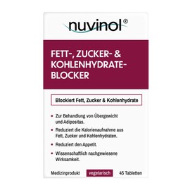 nuvinol Fat Blocker, Slimming Tablets & Carbohydrate Blockers - Pack of 45