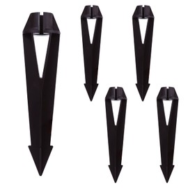 Noobibaba Landscape Lighting Stakes, Replacement Ground Stakes Plastic, 1/2 NPT Female Thread, 8 2/3" Length ABS Plastic for Outdoor Torch Lights 5-Pack Brown Color