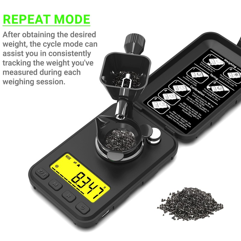 MAXUS Reloading Scale 50g/0.001g with Powder Trickler, Powder Scale with