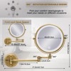 Wall Mounted Lighted Makeup Mirror, 10X Magnifying, Brushed Antique Brass