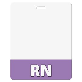 RN Lilac Purple Badge Buddy (Horizontal Oversized) - Double Sided Backer Card - Durable and Water Resistant Great for Nurses in Schools, Hospitals, Correctional Facilities