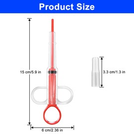 LICQIC Pet Pill Ejector, Pill Launcher, Pet Pill Dispenser for Cats and Dogs Small Animals Medical Feeding (1 Pcs Red)