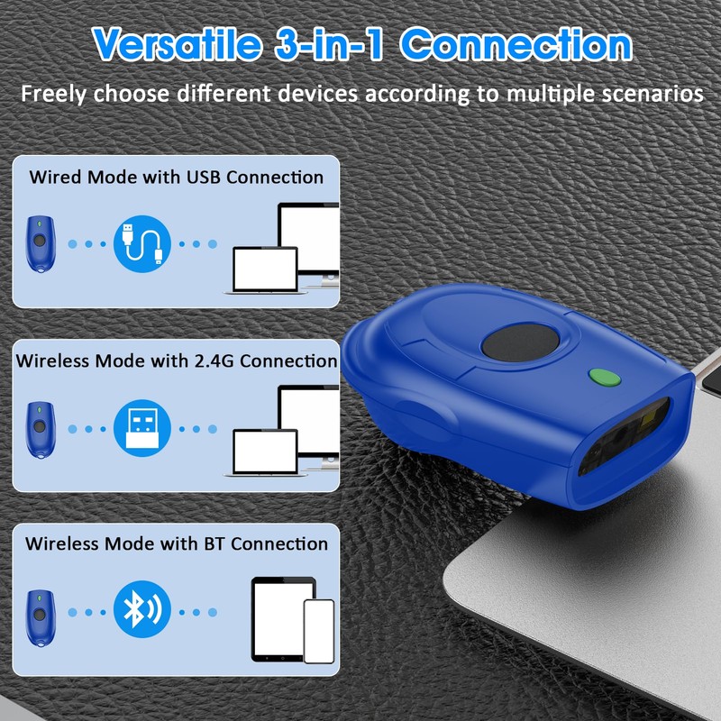 Symcode Bluetooth Barcode Scanner Mini 1D Small Portable Barcode Scanner