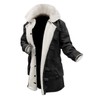 Tom Dark Knight Rises Bane Fur Shearling Black Trench Leather