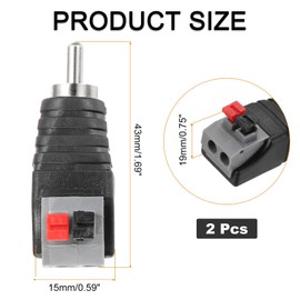 MECCANIXITY 2 Pack Speaker RCA Male Speaker Wire Cable RCA Female Speaker Wire Adapter to Audio Male Female RCA Connector Adapter Plug Jack, Black