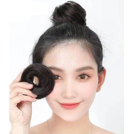 Bridal Hairpiece Scrunchie for Smooth or Messy Hairstyles - Hair Extension Bun for Women - Ladies Headpiece (Black, One Size)