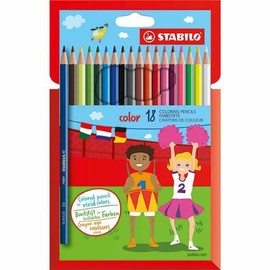 Colouring Pencil - STABILO color - Wallet of 18 - Assorted Colours Incl 3 Neon