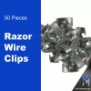 Bobco Metal Razor Wire Clips for Installation | 50 Pieces