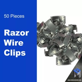 Bobco Metal Razor Wire Clips for Installation | 50 Pieces