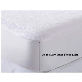 Sasma Home - Waterproof Double Bed Fitted Mattress Protector - Hypoallergenic Terry Towel Double Bed Waterproof Mattress - Anti Dust Anti Mite 100% Protection from Liquid Spillage