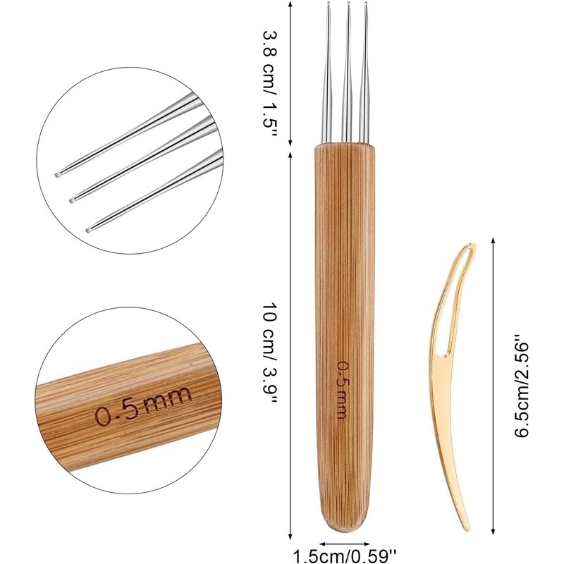 AUGSUN Dreadlock Crochet Tool Needle for Dreads for Braided Hair