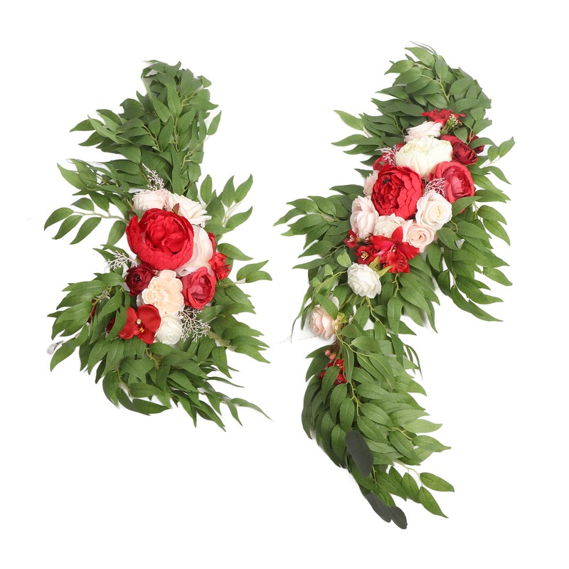 Wedding Arch Flowers Red Silk Cloth Bright Color Widely Used