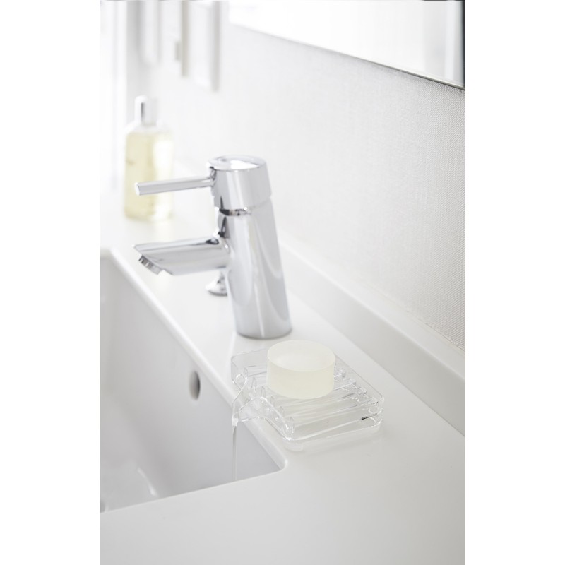 山崎実業 石鹸置き 水が流れる ソープトレー ヴェール クリア 3250