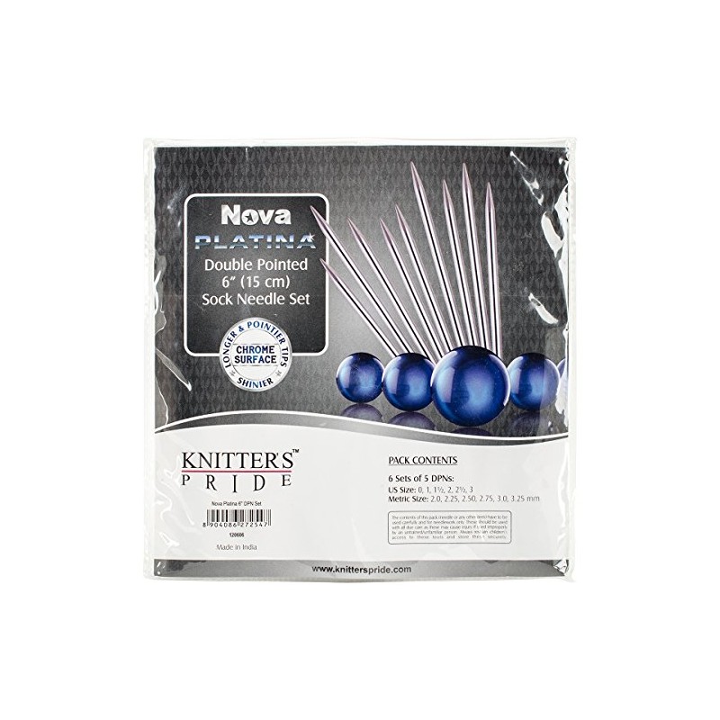 Knitter's Pride-Nova Platina Double Pointed Needles Set 6", Socks Kit