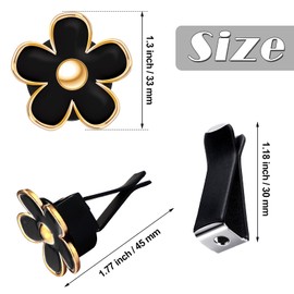 Frienda 8 Pcs Daisy Flower Air Vent Clip Black Pink White Car Accessories Air Conditioning Outlet Clip Freshener Dashboard Accessories Charm Car Inter Decor