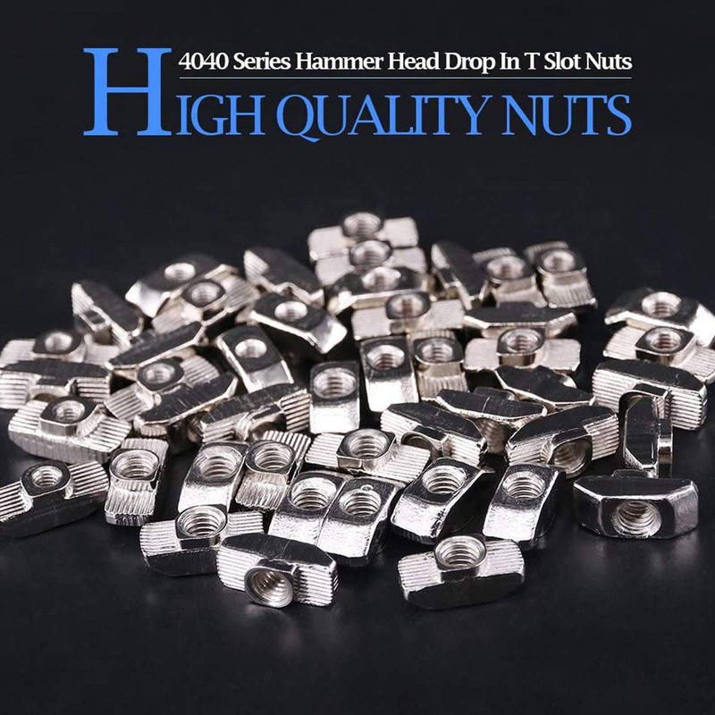 50pcs 4040 Series M8 Thread T Nuts Hammer Head Fastener