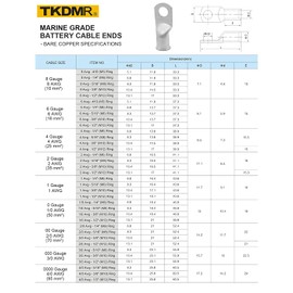 TKDMR 10pcs 6 Awg-3/8" Ring Marine Grade Copper Wire Lugs,with 3:1 Heat Shrink Tubing,UL Battery Cable Ends,Heavy Duty Cable Lugs,Tinned Copper Eyelets,Tubular Ring Terminals