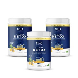 3 Pack – Bella All Natural Colon Cleanse Piña Flavor 400g Each – Gentle Detox & Digestive Support Supplement with Fiber for Bloating, Regularity & Wellness