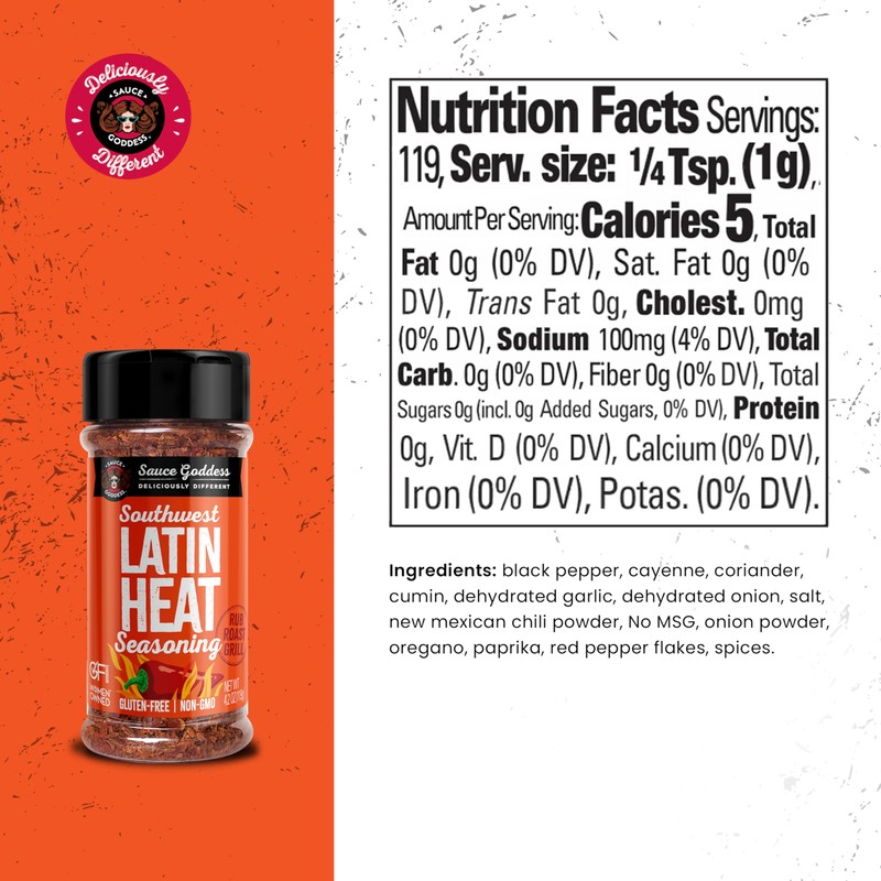 Sauce Goddess - Southwest Latin Heat Shaker - Mexican Rub,
