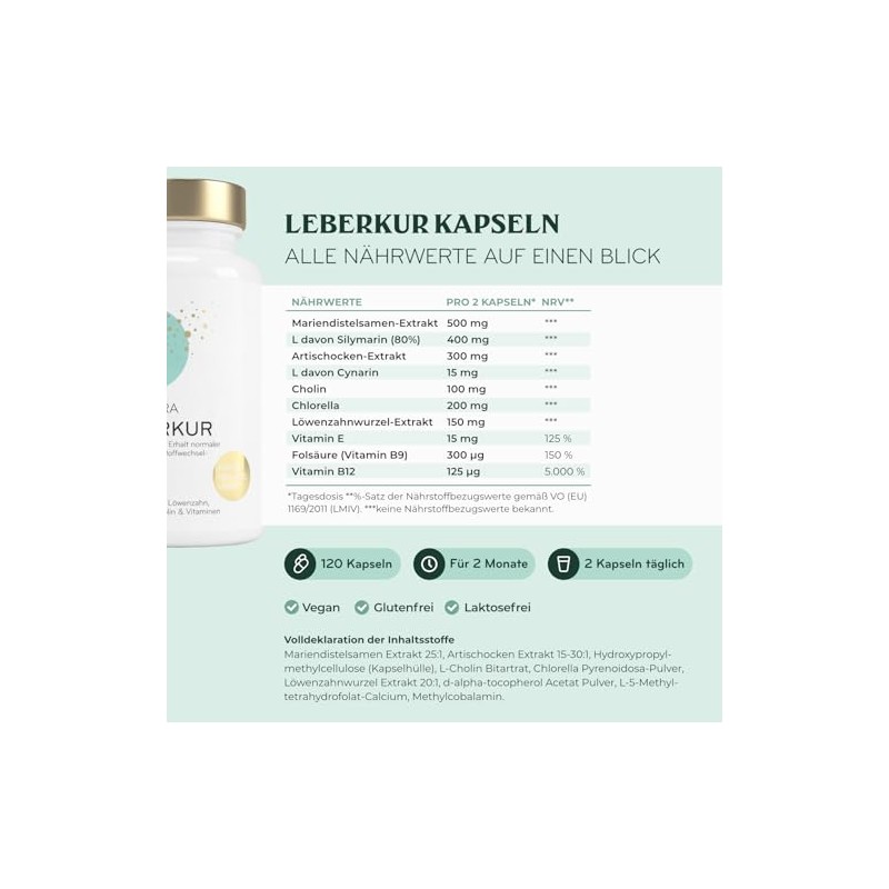 Leber Kur Mariendistel Kapseln hochdosiert
