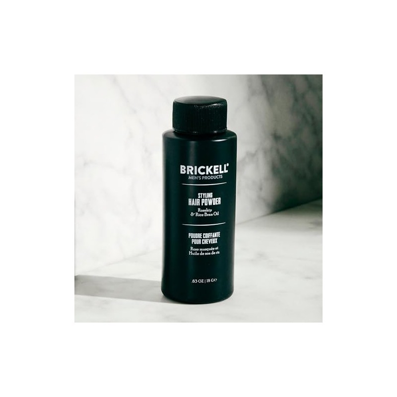 Brickell Men's Styling Hair Powder For Men, Creates Volume, Natural