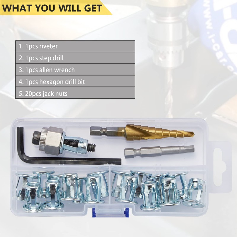 10-24 Jack Nut with Installation Tool Kit Threaded Insert Petal