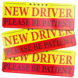 CARBATO New Driver Magnet for Car - High Reflective Student Driver Magnetic Sticker for Car - Vehicle Bumper Signs for New Driver, 10 x 3.5 Inch, 3 Pack