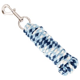 Merauno® Lead Rope for Horses, Tie Rope in Various Stylish Designs, Lead Rope, Pony, Donkey, Goat Long Knit with Carabiner Hook (Navy Blue, Snap Hook)