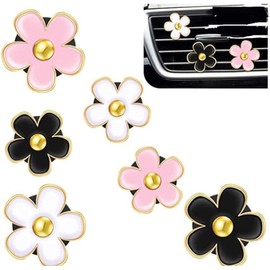 6 Clips de Ventilación de Aire para Coche con Flores, KIMISS Daisy Air Vent Clip Lovely Flower Aromaterapia Ambientadores de Aire para Coche Clips de Ventilación para
