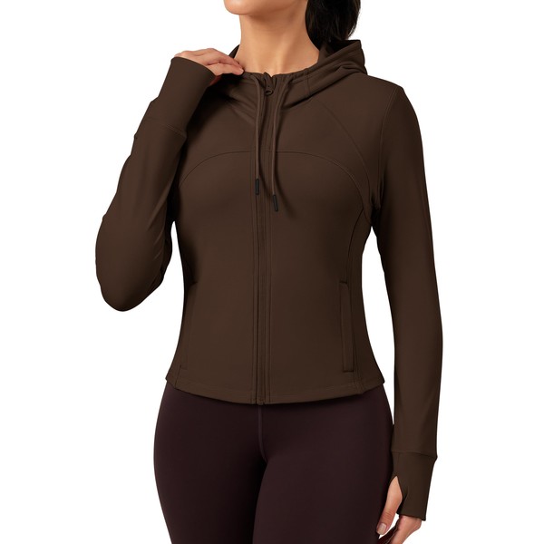 QUEENIEKE Hooded Workout Jacket for Women - Zip Up Athletic