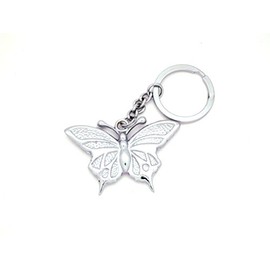Butterfly Silvertone Keychain - Gift Boxed