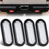 Traberm 4Pcs 6.3" Inch Oval Red Led Trailer Tail Lights