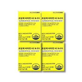 Nutricore Supercritical Vitamin K2 & D3 300mg x 60 tablets 4 boxes / 뉴트리코어 초임계 비타민 K2 & D3 300mg x 60정 4박스